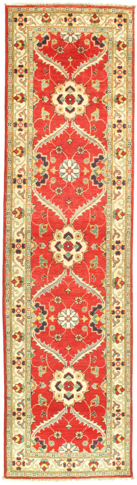 Red Kazak Design Lamb's Wool Rug 3' X 10'