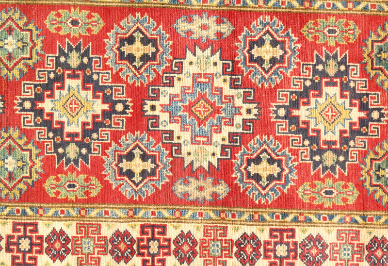 Rust Kazak Runner Lamb's Wool Rug 3' X 10'