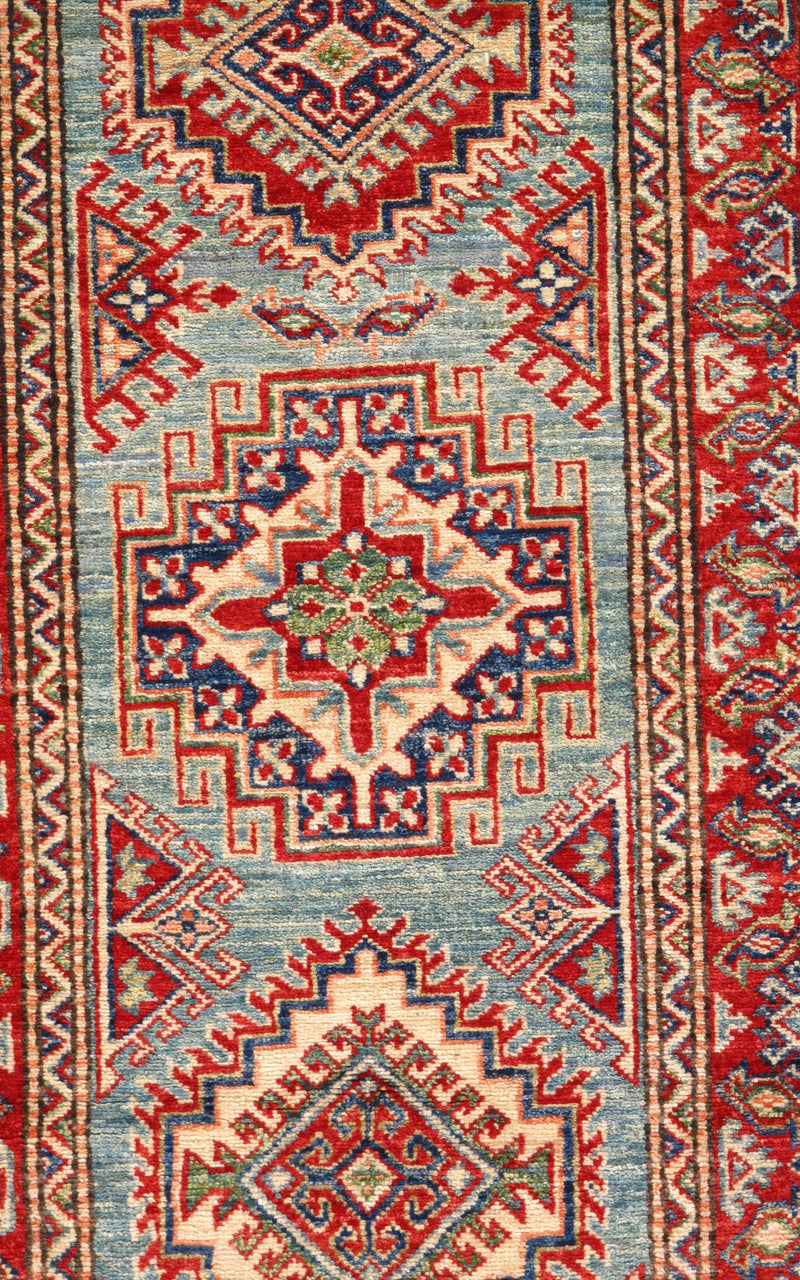 L blue Pak Super Kazak Lamb's Wool 2'5" X 6'8"