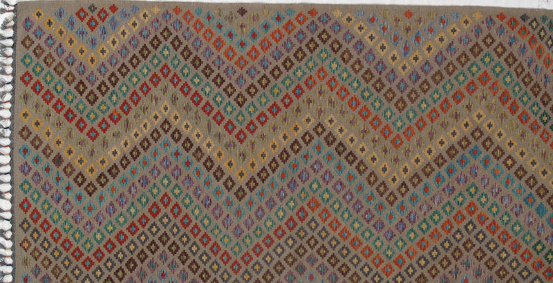 Multi color Flat weave kilim 6' 6'' X 9' 9''