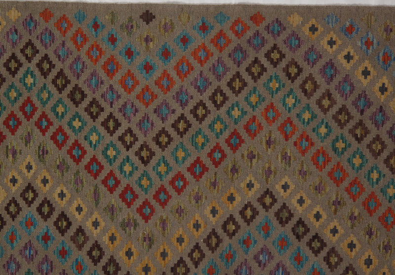 Multi color Flat weave kilim 6' 6'' X 9' 9''