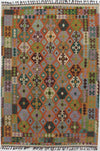 Multi color Flat weave kilim 6' 8''X 9' 7''