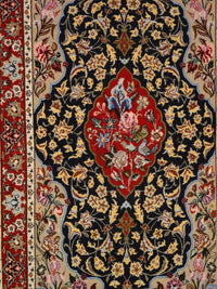 Navy Persian Isfahan Silk & Wool 3' X 4'