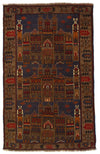 Navy Balouchi Prayer Rug 3' x 5