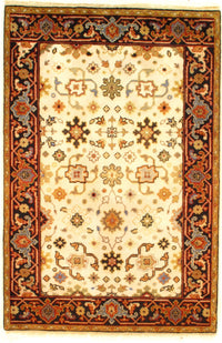 Ivory color fine Hand knotted Mahal design 4' X 6'