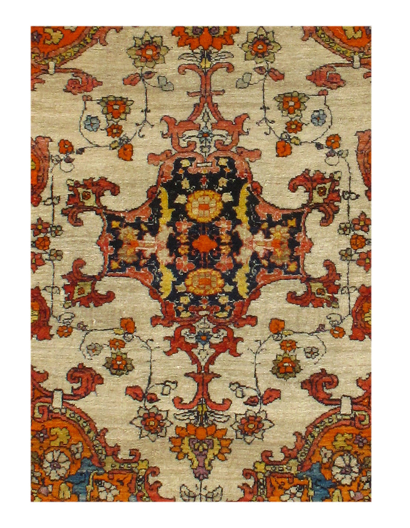 Ivory Persian Tabriz Design Haji Jalili 4'3'' X 5'9''