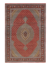 Rust Persian Tabriz Design silk & wool 6'.6'' X 9'.9''