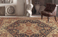 Navy Persian Serapi design rug 8'8'' X 11'4''