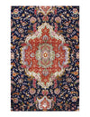 Navy Persian silk & wool Tabriz Design 5'3'' X 8'