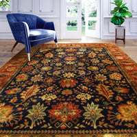 Navy Tabriz Design Rug 8' X 10'