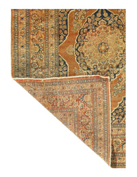Rust Persian Antique Tabriz Design 4'1'' X 5'6''