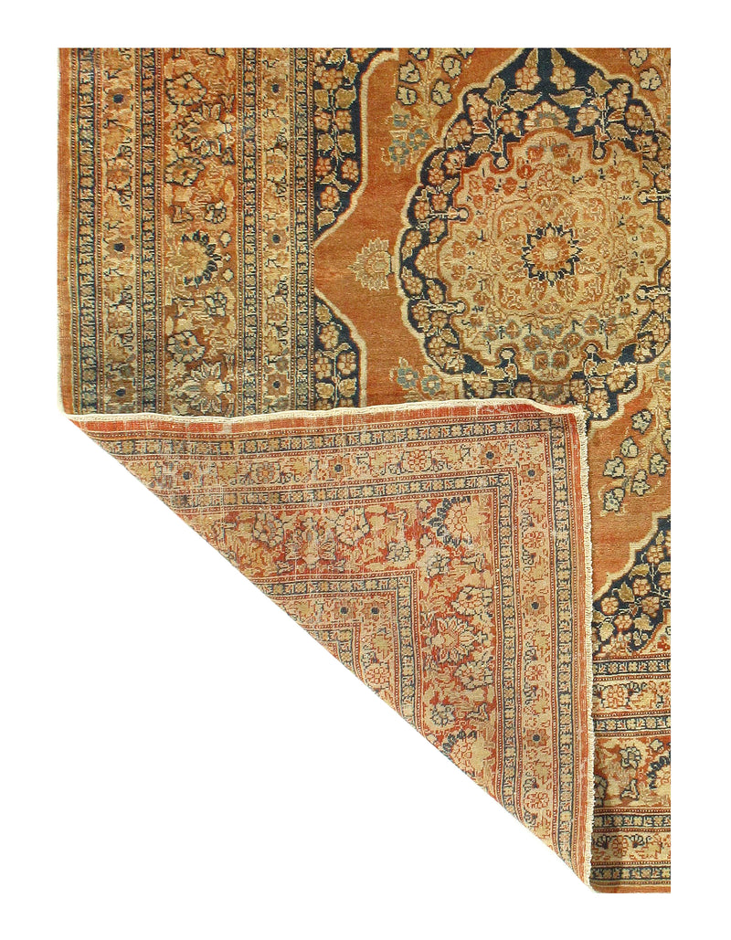 Rust Persian Antique Tabriz Design 4'1'' X 5'6''