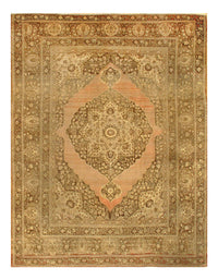 Light Brown Persian Antique Tabriz Design 9'.3'' X 11'.6''