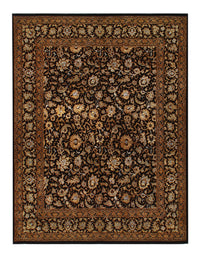 Black Persian Tabriz Design silk & wool 4'11'' X 6'6''