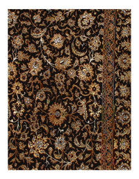 Black Persian Tabriz Design silk & wool 4'11'' X 6'6''