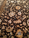 Black Persian Tabriz Design silk & wool 4'11'' X 6'6''