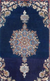 Navy Persian Isfahan silk & wool 2'2'' X 3'4''