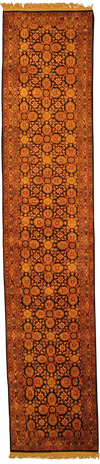 Black Fine Tabriz Design runner 2'6'' X 12'2''