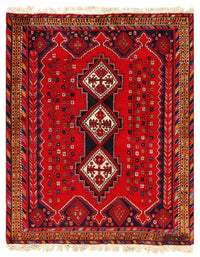 Red Persian Afshar Rug 5' X 6'.2''