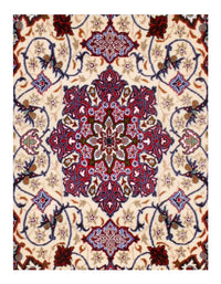 Beige Persian Isfahan silk & wool 2'3'' X 3'9''