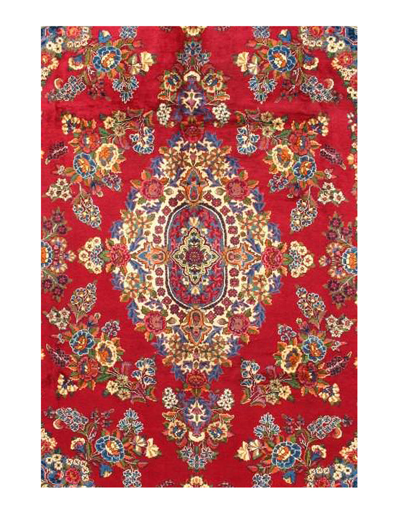 Red Persian Yazd Rug 8'1'' X 11'