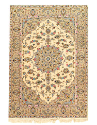 Ivory Persian Tabriz Design silk & wool 4'8"x6'8"