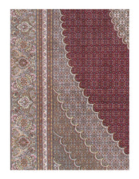 Red Persian Tabriz Design Fish Design Rug - 8'4" X 11'8''