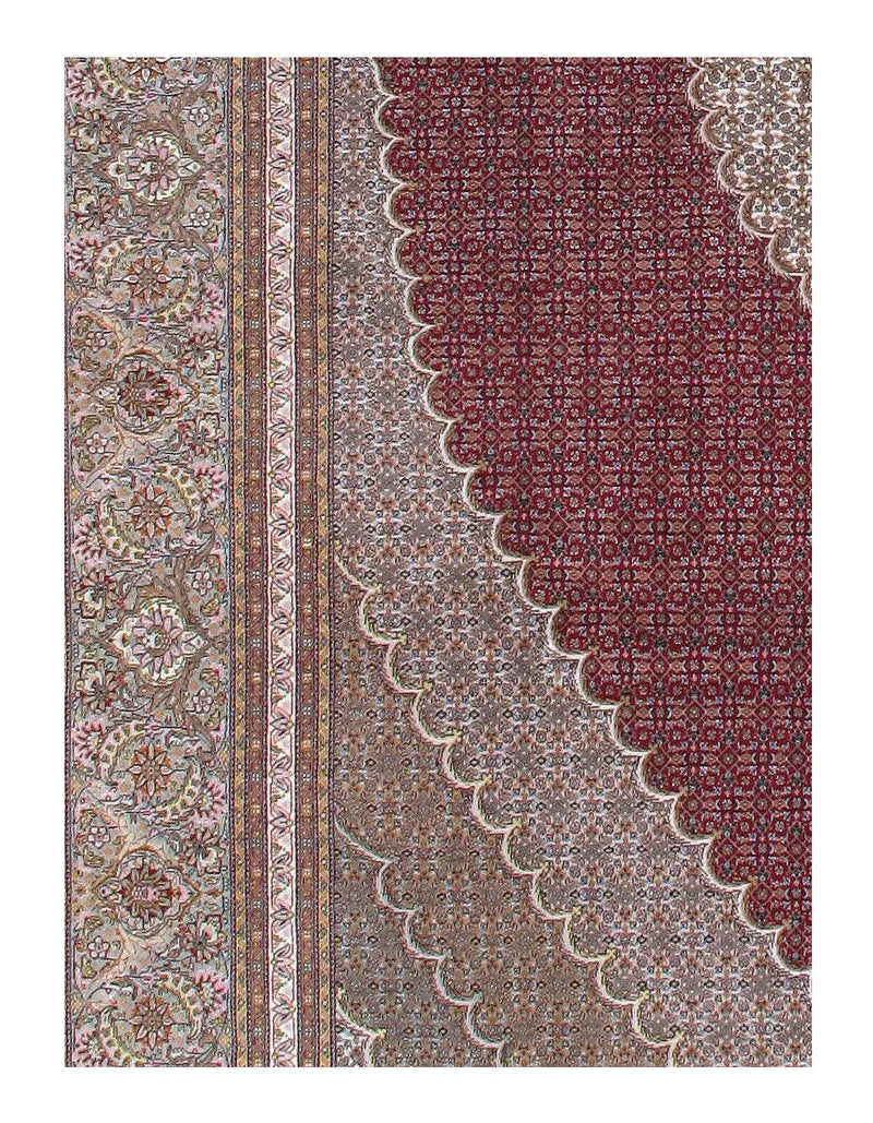 Red Persian Tabriz Design Fish Design Rug - 8'4" X 11'8''