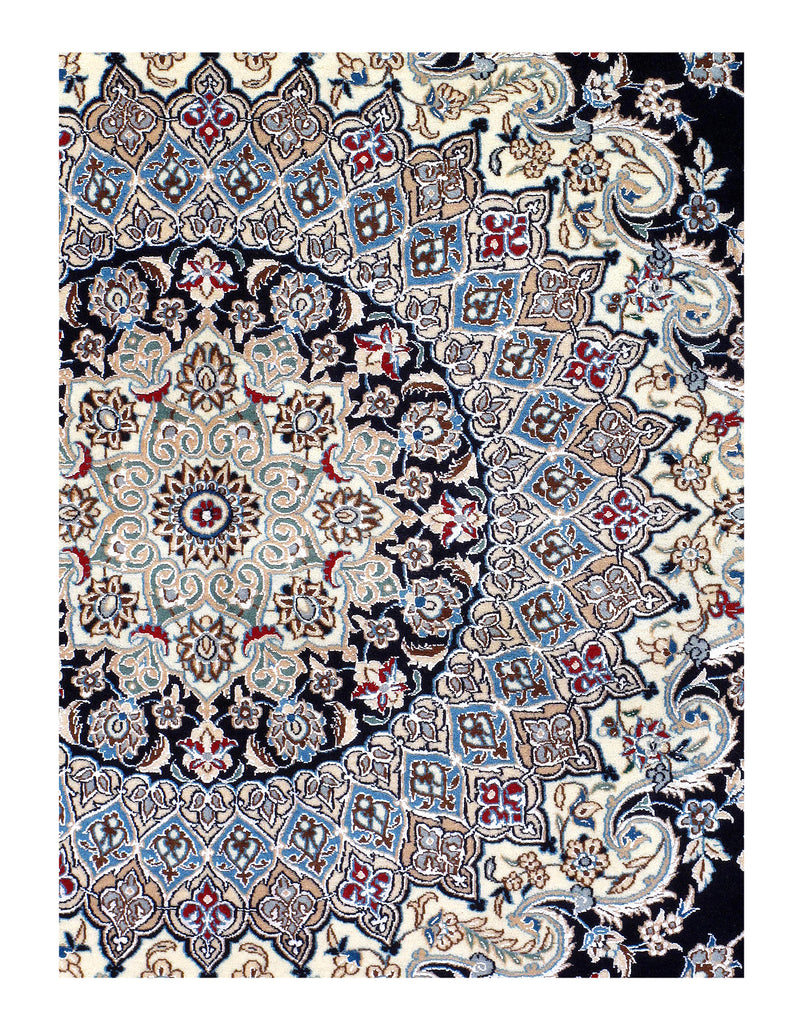 Persian Nain Hand-Knotted Lamb's Wool & Silk Rug - 8'11" x 11'7"