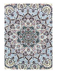 Fine Persian Nain 6-Lines Lamb's Wool & Silk Rug - 8'2" X 11'6"