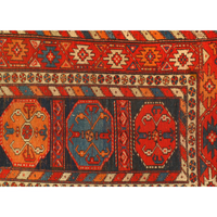 Late 19th Century Antique Russian Kazak Lambswool Rug - 3'3" x 6'8"