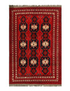 Afghan Bashir Red Hand Knotted Rug - 6?5" Ã 9?7?