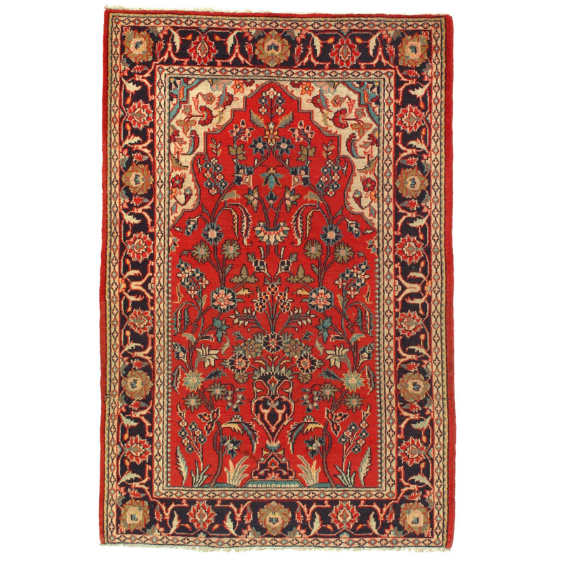 1920s Vintage Persian Mahal Rug - 4'3" x 6'5"