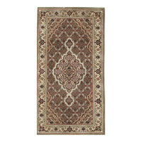 Genuine Tabriz Design Fish Design Silk & Wool Pile Rug - 2'7" X 4'10"