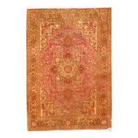 Genuine Fine Persian Tabriz Design Heriz Design Silk & Wool Pile Rug - 3'4" X 4'10"