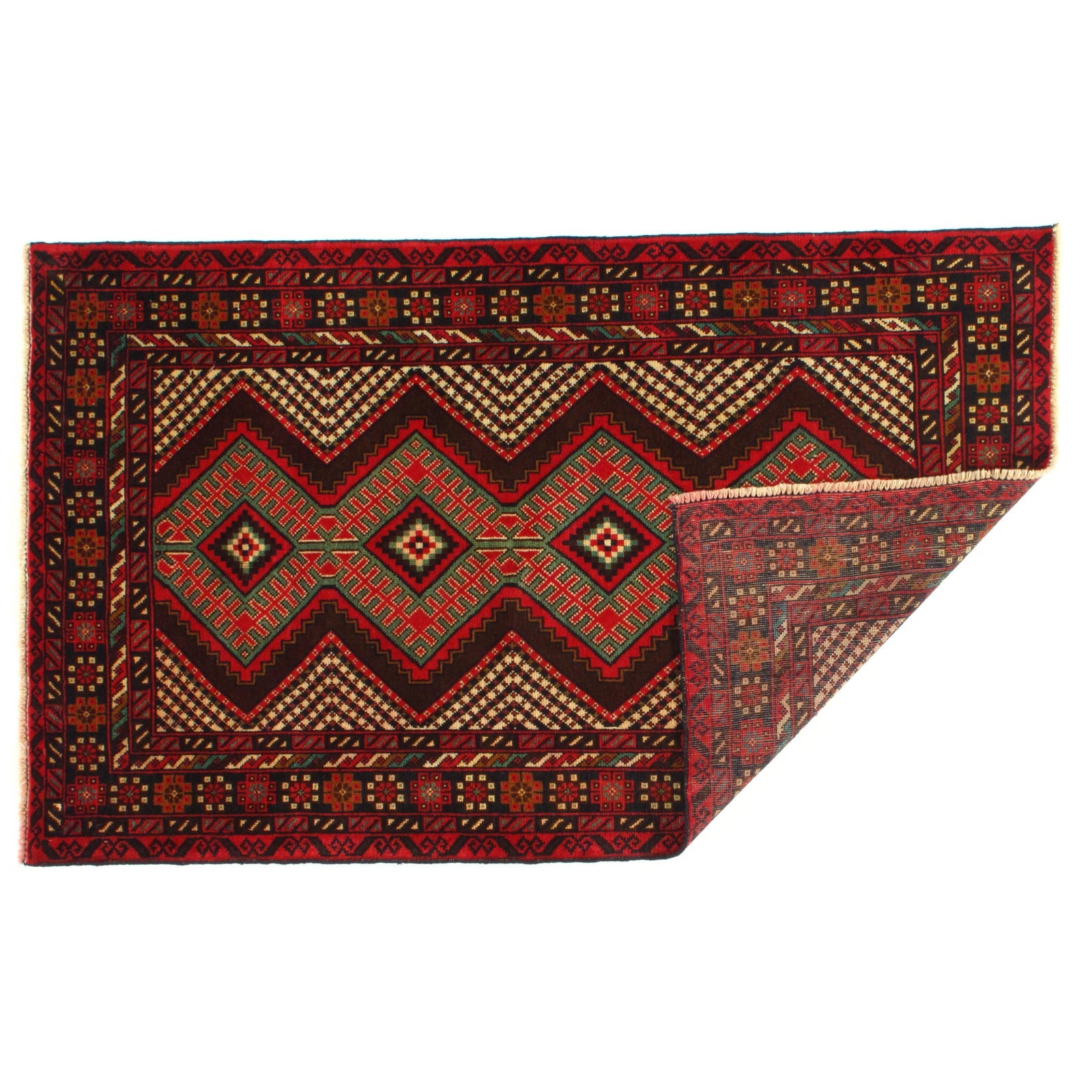 Afghan Baluch Rug 3' x 4'11 Afghan Baluch Rug 3' x 4'11