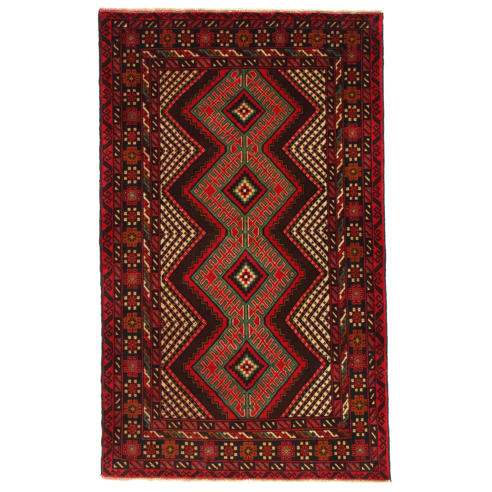 Afghan Baluch Rug 3' x 4'11 Afghan Baluch Rug 3' x 4'11