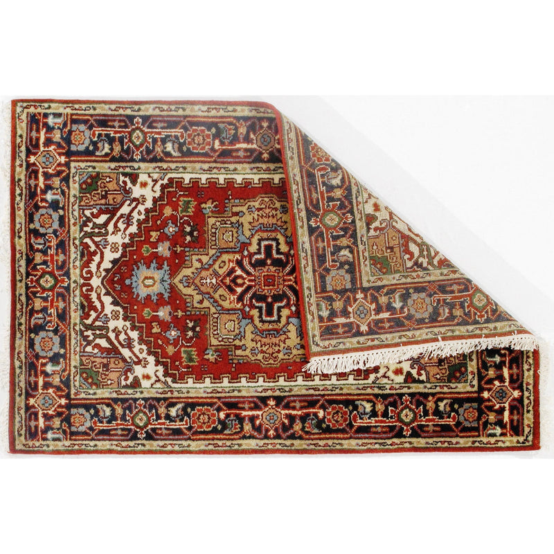 Traditional Fine Serapi Design Hand-Knotted Rug - 4' X 6'