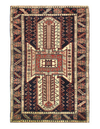 1960s Vintage Afghan Tekkeh Rug - 3'9" x 5'6"