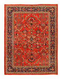 Rust Vintage Persian Sarouk Rug - 9'2" x 12'1"