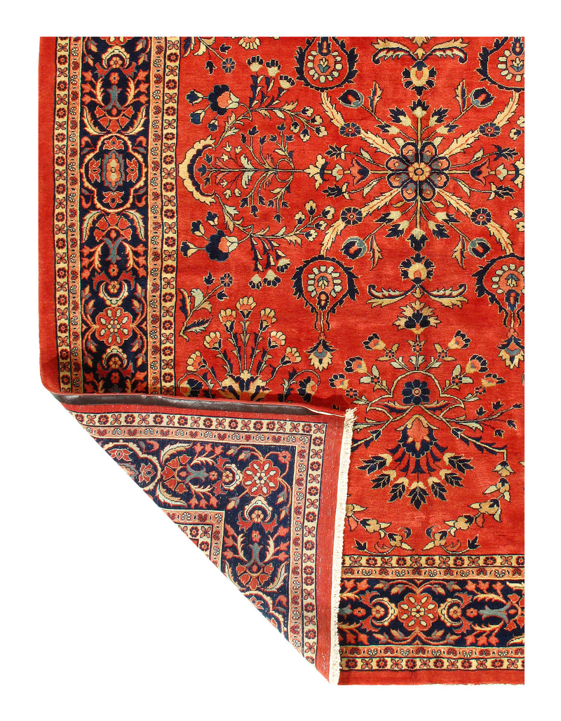 Rust Vintage Persian Sarouk Rug - 9'2" x 12'1"