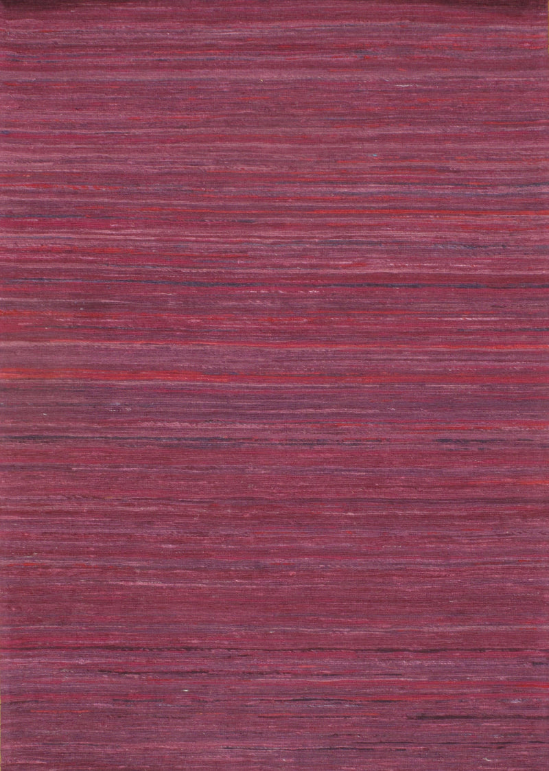 Purple Red Sari-Silk Modern Flat Weave Rug (4 sizes available)