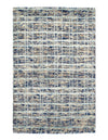 Modern Blue Crosshatch Hand-made Bamboo Silk Indo Rug - 2' x 3' (Available in Different Sizes)