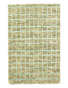 Beige Modern Crosshatch Hand-made Bamboo Silk Indo Rug - 2' x 3' (Available in Different Sizes)