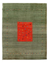 Green Habd Knotted Gabbeh Rug - 8'8" x 11'7"