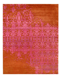 Rust Color Modern Hand Knotted Rug 8' X 10