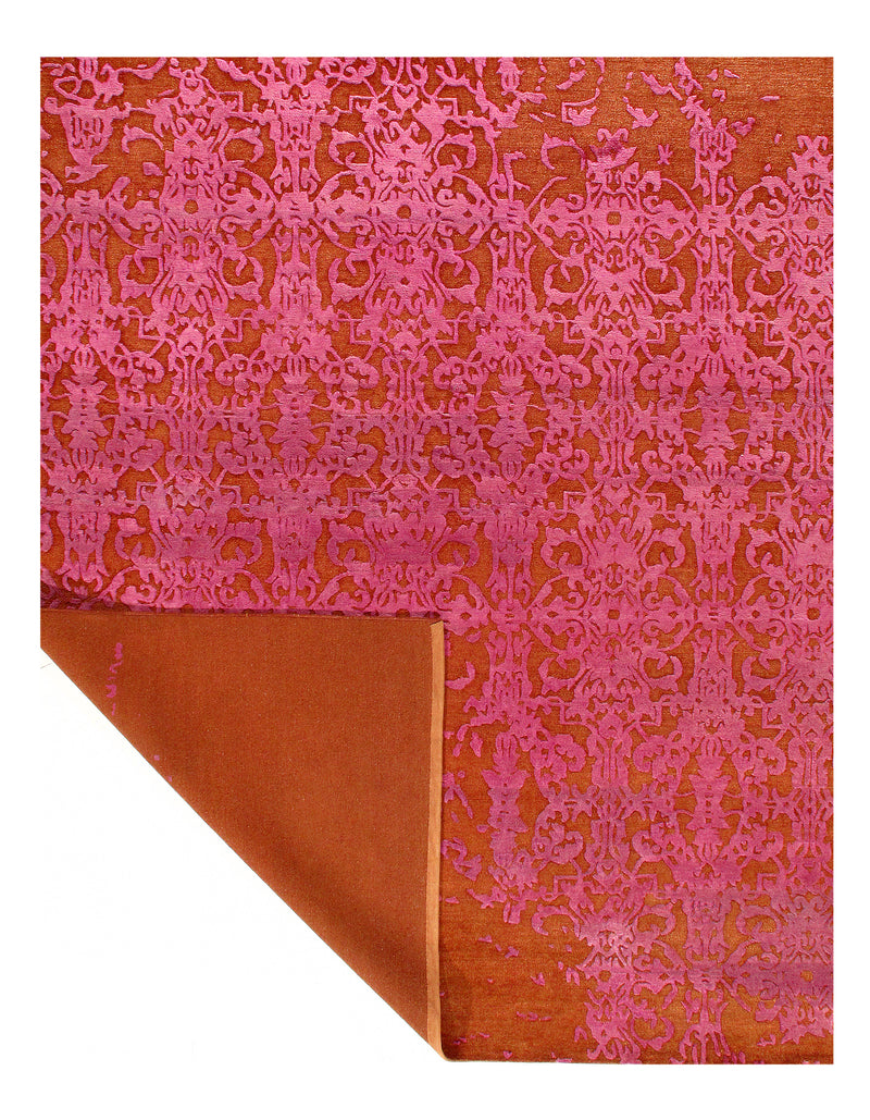 Rust Color Modern Hand Knotted Rug 8' X 10