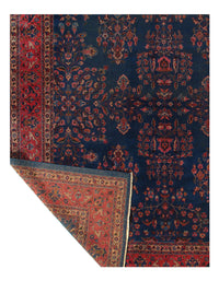 Navy Blue Antique Turkish Tabriz Design Rug - 10'9" x 21'5"