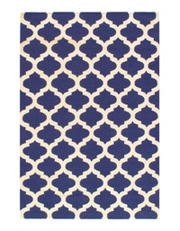 Navy Blue Modern Hand Knotted Rug 5' X 8'