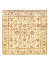 Ivory Fine Square Tabriz Design Hand knotted Rug 6'7'' X 6'7''